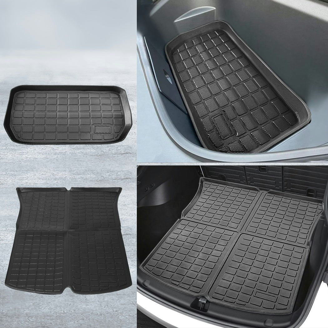 Manan Tesla Model Y Floor Mats  Front Rear Trunk Anti-Slip 2020-2022 Car Carpets