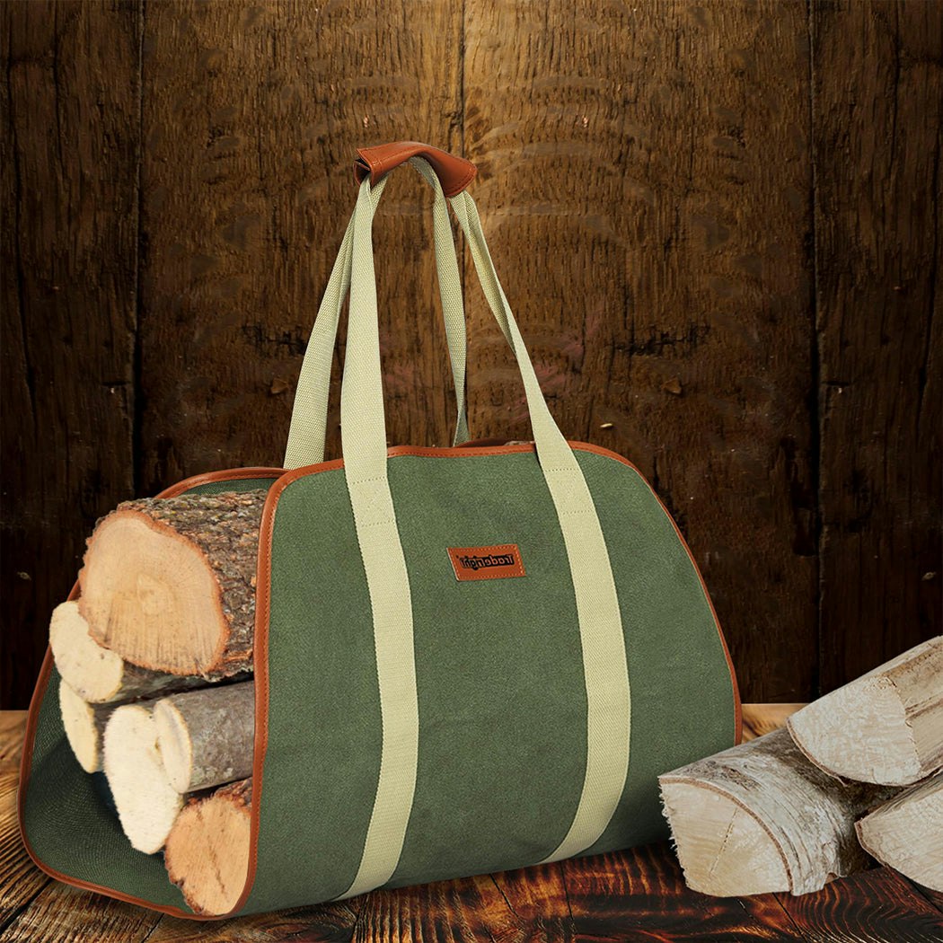 Traderight Firewood Carrier Bag Camping Log Outdoor Wood Storage Holder Canvas
