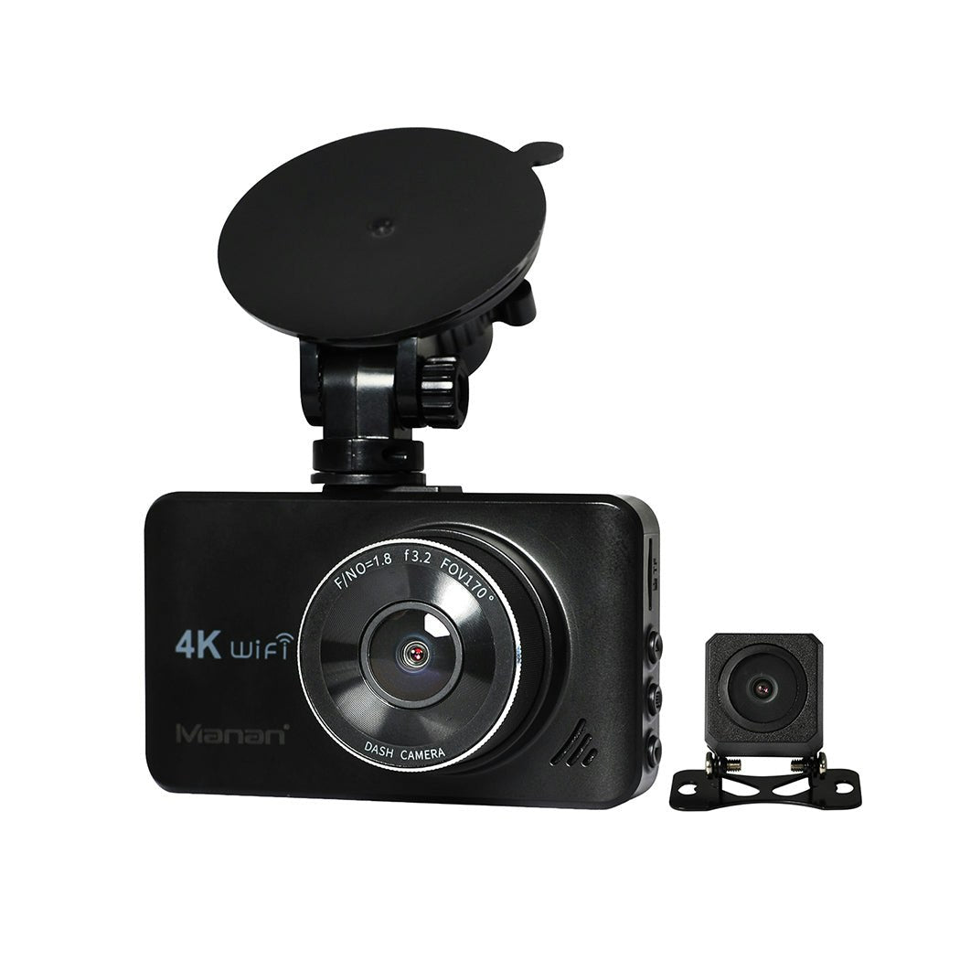 Dual Dash Camera Front and Rear Wifi 4K GPS Dashcam Car Camera Free 64G Card