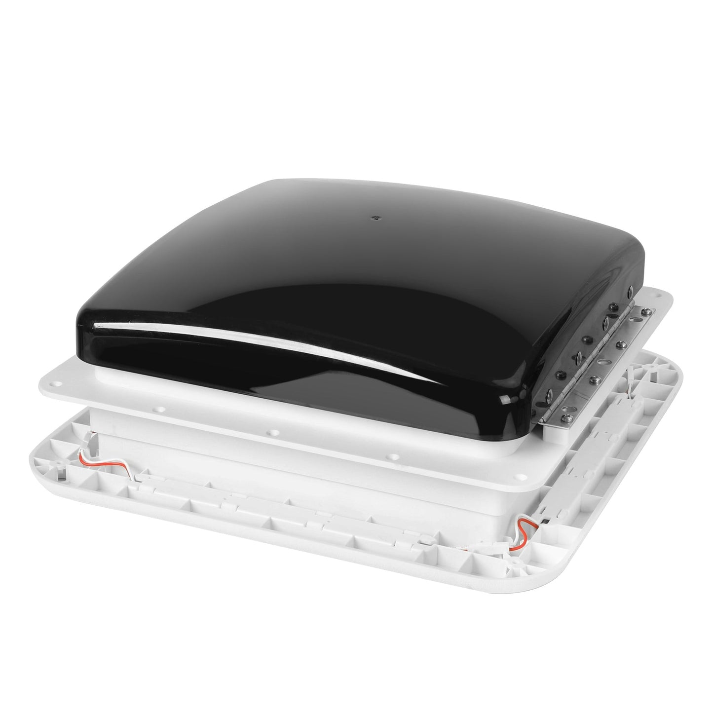 Manan Caravan Roof Air Vent 12V Fan with 4 LED Light Bar RV Shower Hatch Exhaust