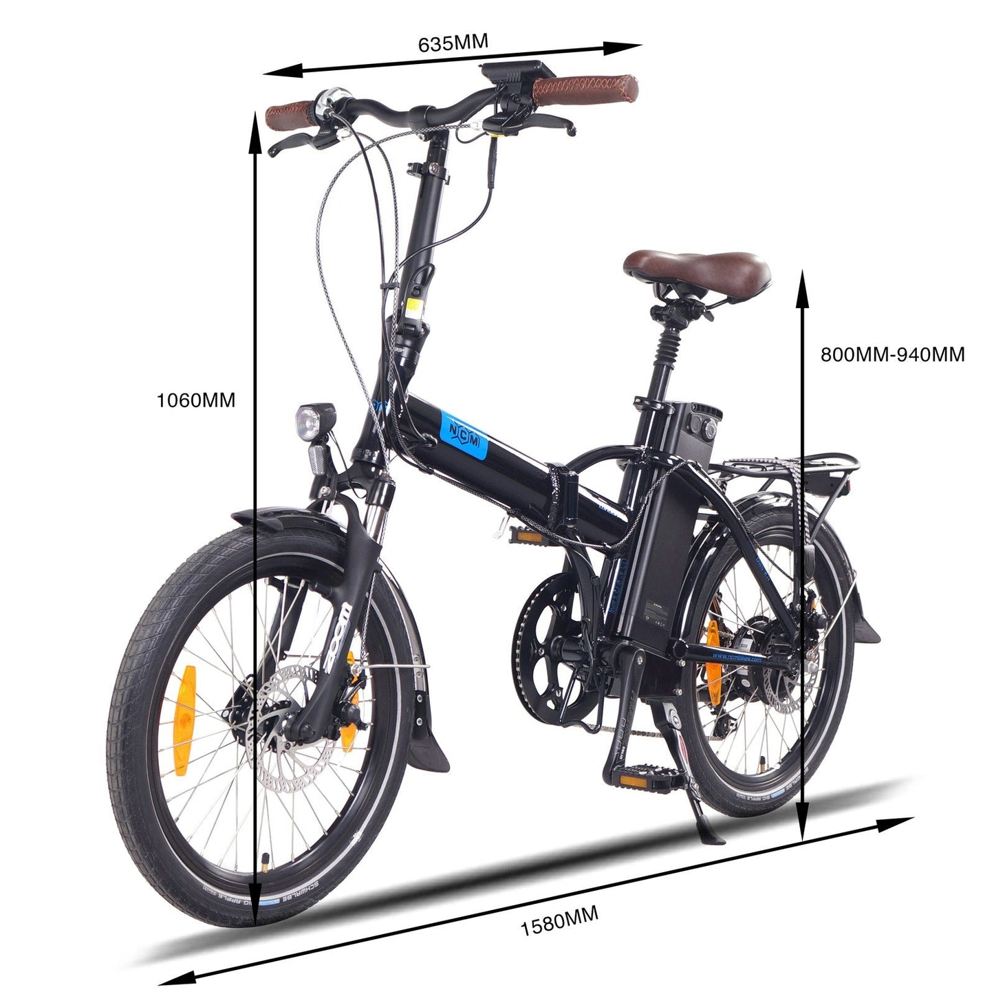 NCM London Folding E-Bike, 250W-350W, 36V 15Ah 540Wh Battery