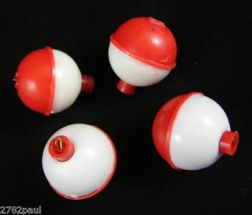 4 X 1 Inch Red and White Push Button Fishing Floats