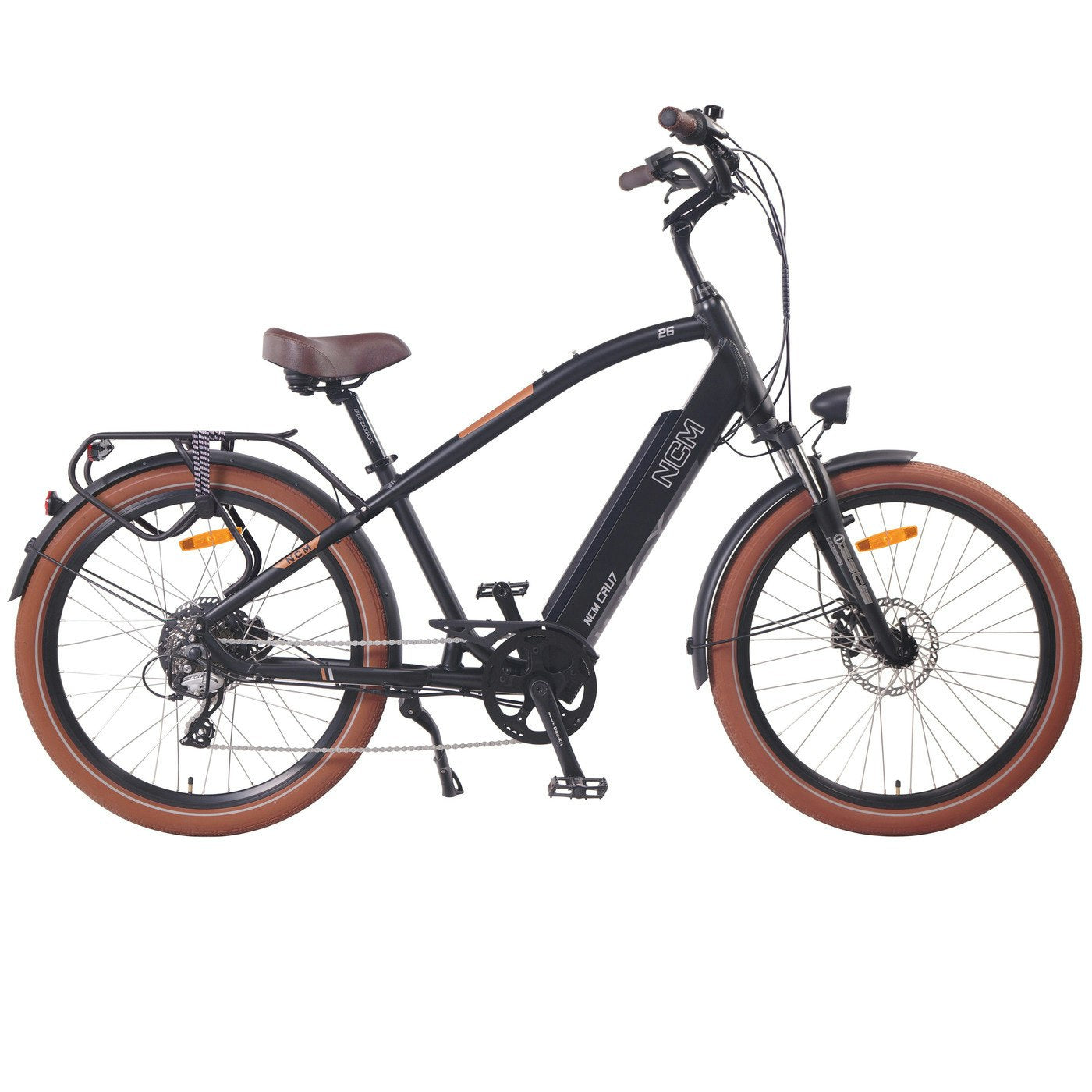 NCM Cru7 Cruiser Electric Bike, 250W-500W E-Bike, 48V 19Ah, 912Wh Battery