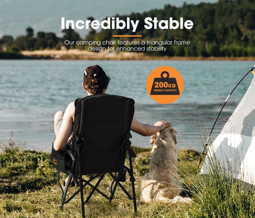 San Hima Folding Camping Chair Portable Outdoor Thick Padding With Storage Bag