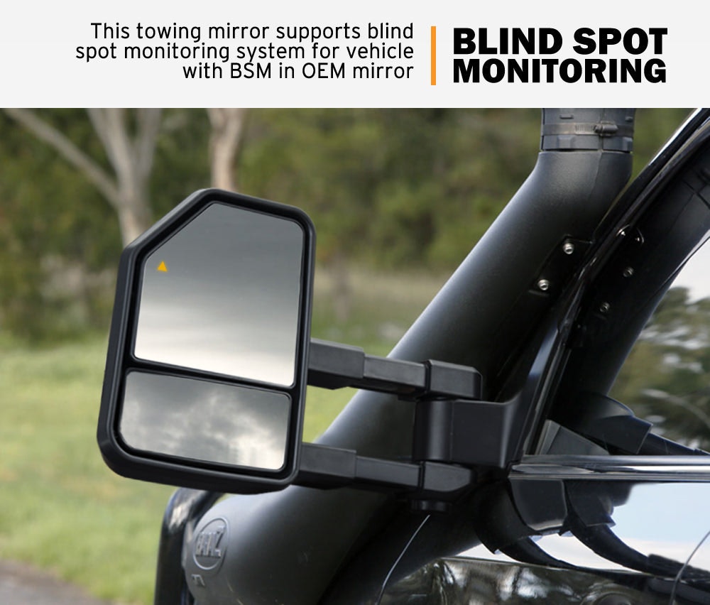 SAN HIMA Extendable Towing Mirrors for Toyota Landcruiser 200 Series 2007 to 2021