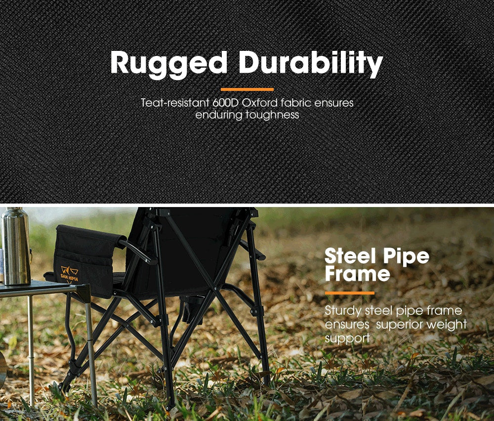 San Hima Folding Camping Chair Portable Outdoor Thick Padding With Storage Bag