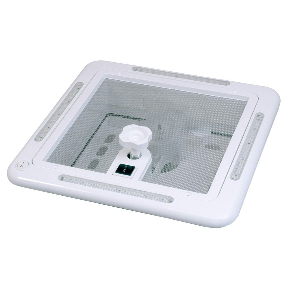 OZVENT 12V Shower Hatch with Fan LED Light 280 x 280mm