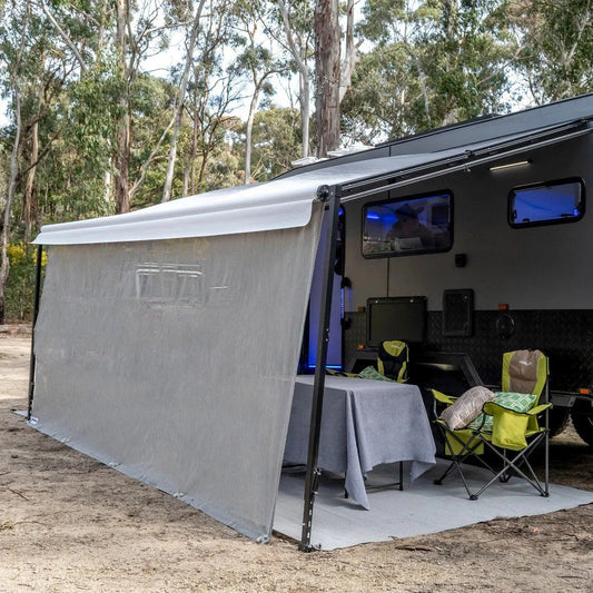 Aussie Traveller Sunblocker Long Side Wall - Grey - 4.57m (16')