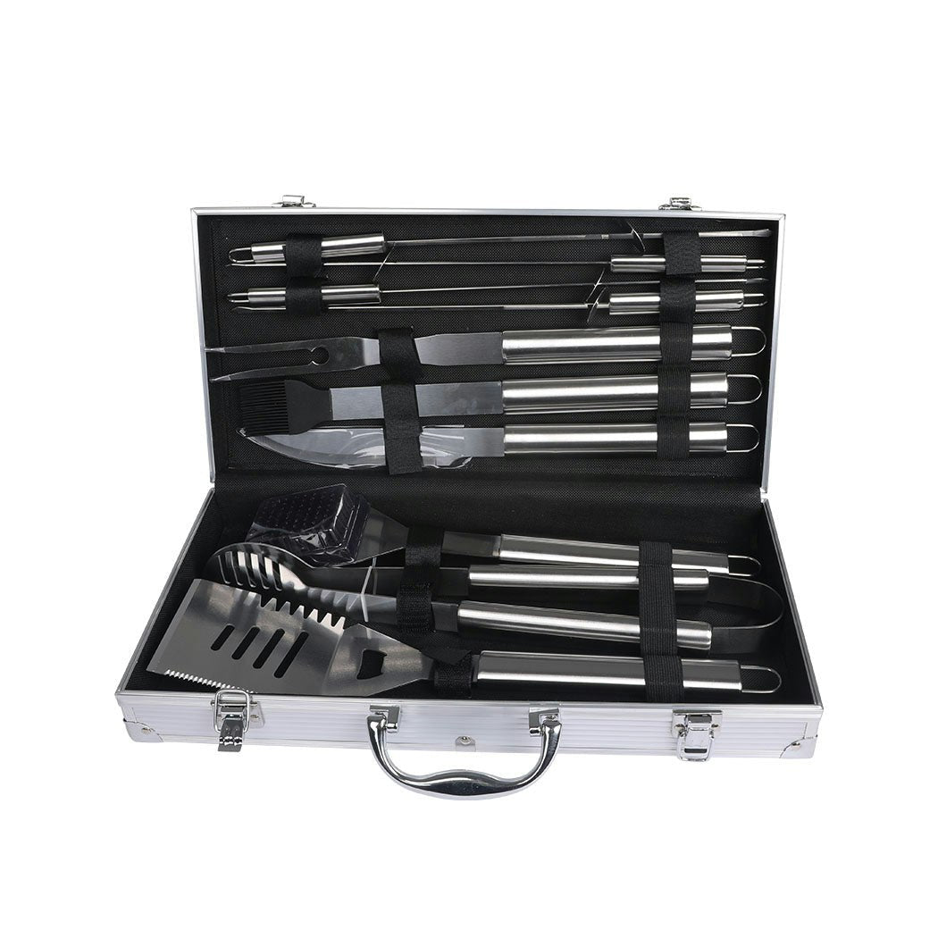 Moyasu 10Pcs BBQ Tool Set Stainless Steel Outdoor Barbecue accessory Grill Cook