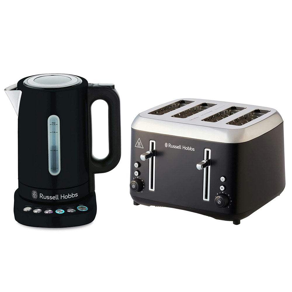 Russell Hobbs Addison Digital Kettle & 4 Slice Toaster Stainless Steel Matte BLK