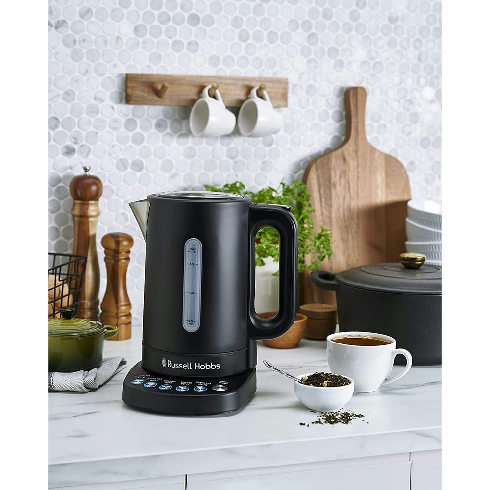 Russell Hobbs Addison Digital Kettle & 4 Slice Toaster Stainless Steel Matte BLK