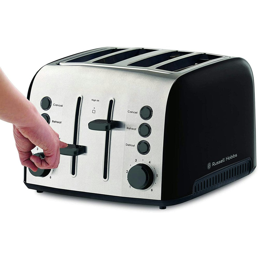 Russell Hobbs Brooklyn Kettle & 4 Slice Toaster Black Combo