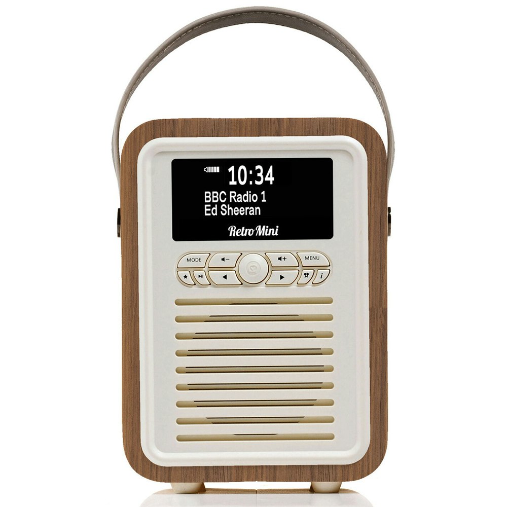 VQ Retro Mini DAB+ Digital FM Portable Radio/Bluetooth Speaker Walnut Audio