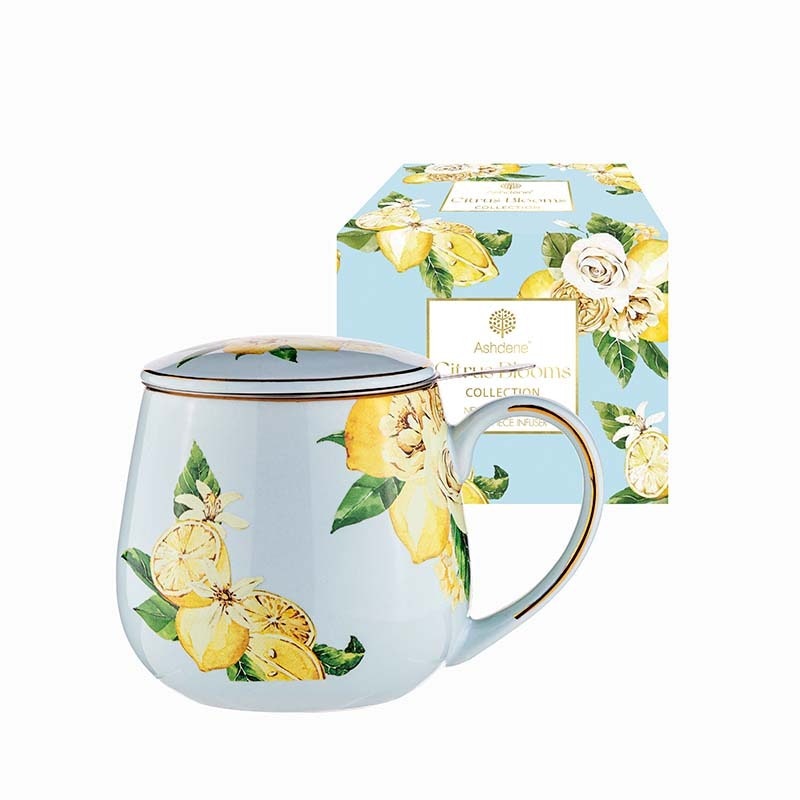 Ashdene Citrus Blooms 430ml New Bone China Cup Tea/Coffee Drink Mug w/ Infuser