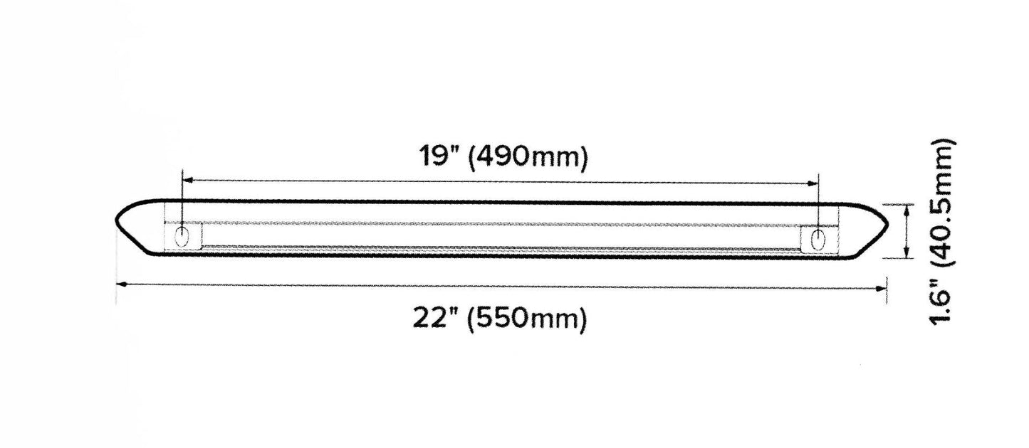 Dreamlighting LED Awning Light PC Cover - White Shell - 550mm/22", DC12V, Cool White