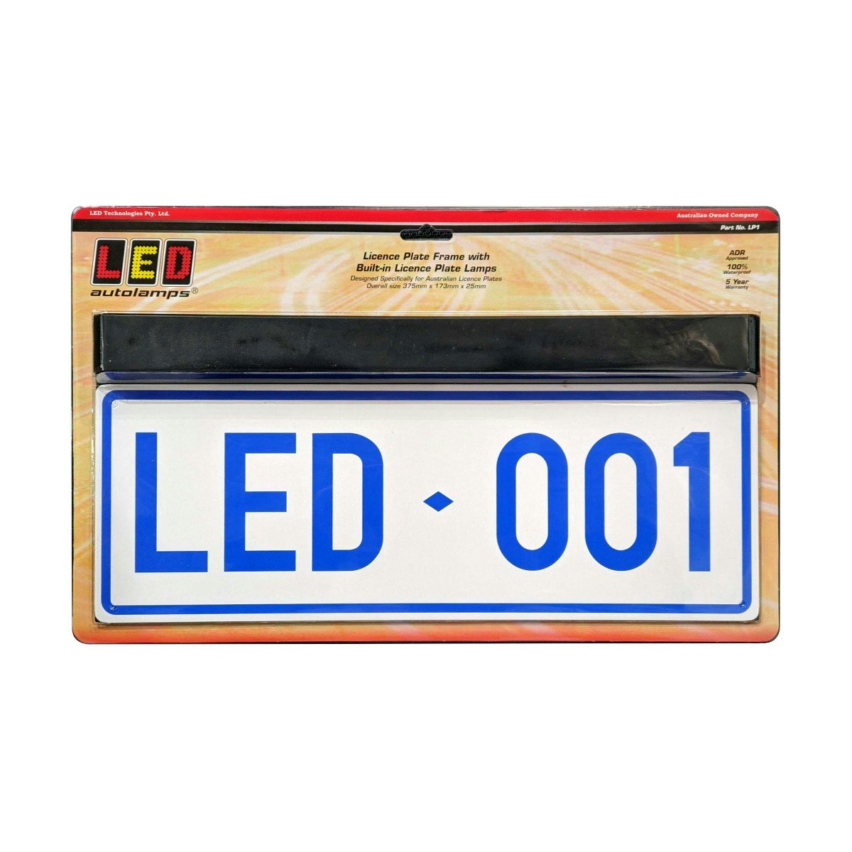 LED Autolamps LP1 Licence Plate Lamp Frame 12-24 Volt, Blister