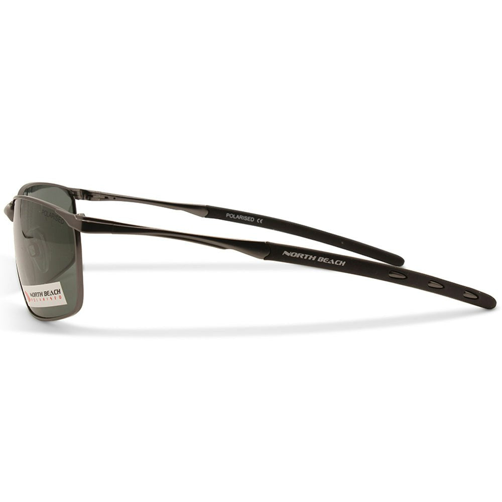 North Beach Tilapia Matte Gunmetal/Green Polarised Men's Metal Sunglasses 70474