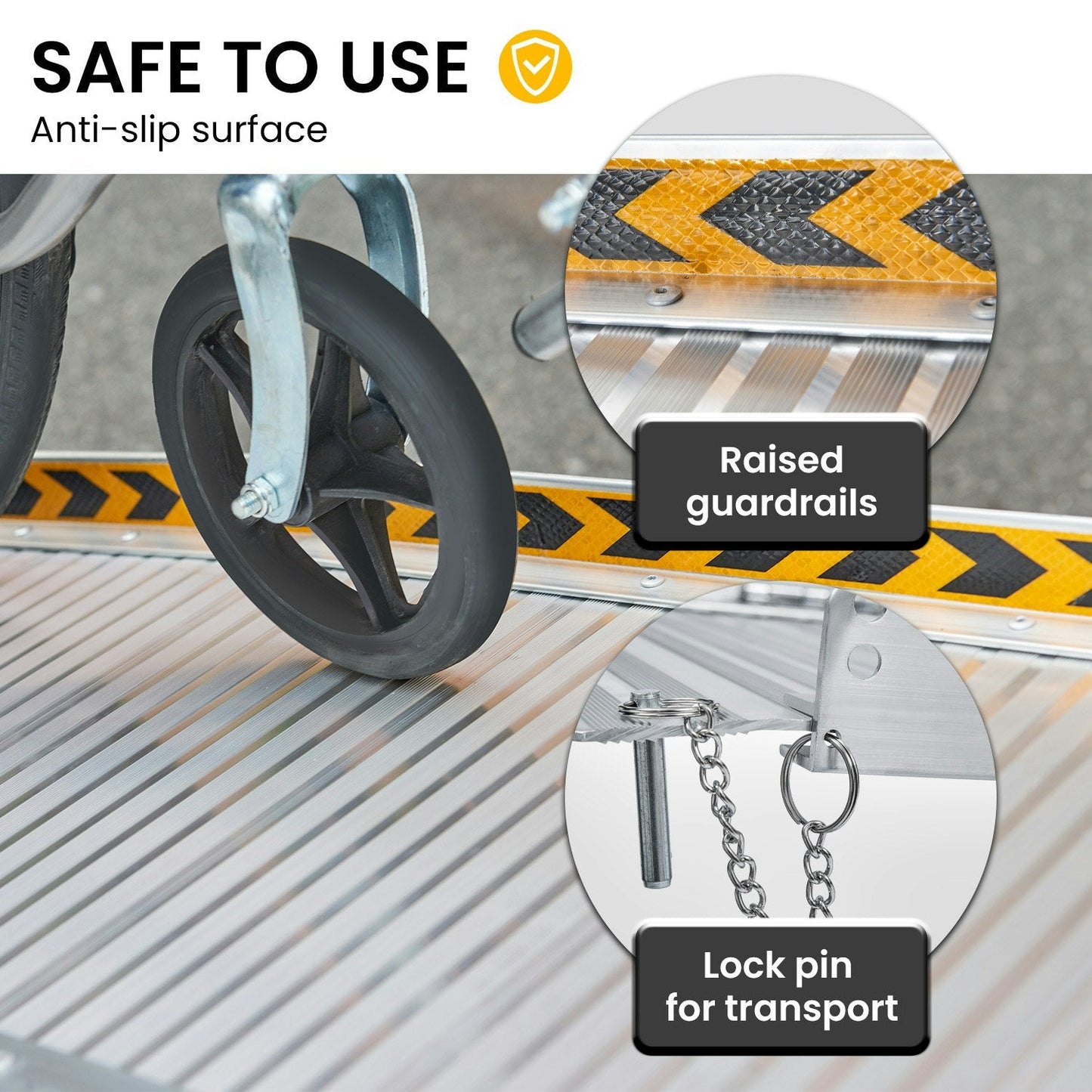 Karttrite Aluminium Foldable Wheelchair Ramp R01 - 3ft