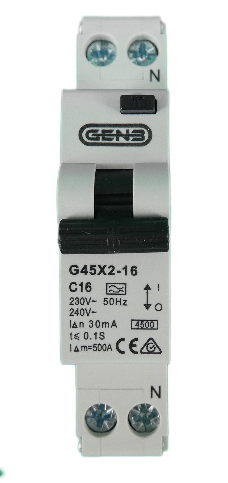 GEN3 Double Pole Single Module RCBO 16Amp Safety Switch/Circuit Breaker Combo