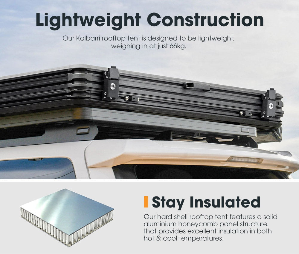 San Hima Kalbarri Roof Top Tent Hardshell With Roof Rack + 130W Solar Panel