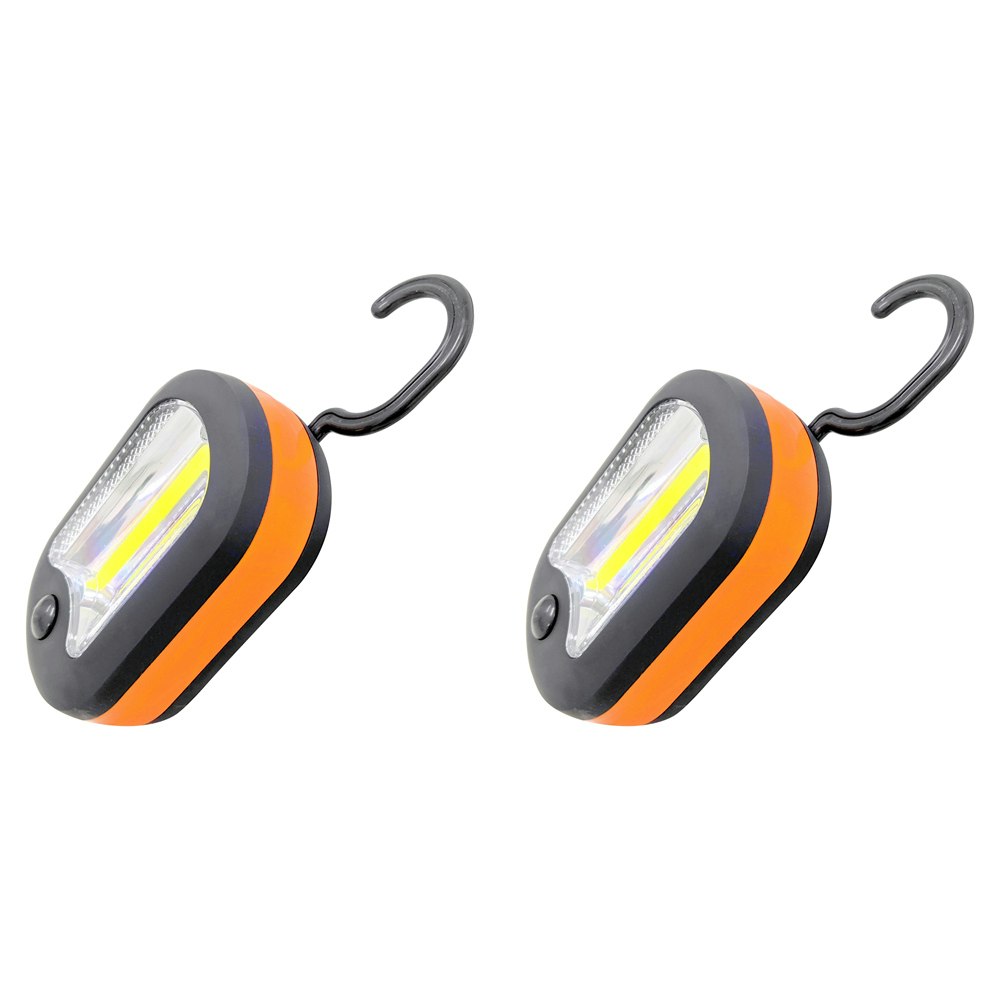 2x Wildtrak Camping 97cm Oval Magnetic Work Light Outdoor Hiking Black/Orange