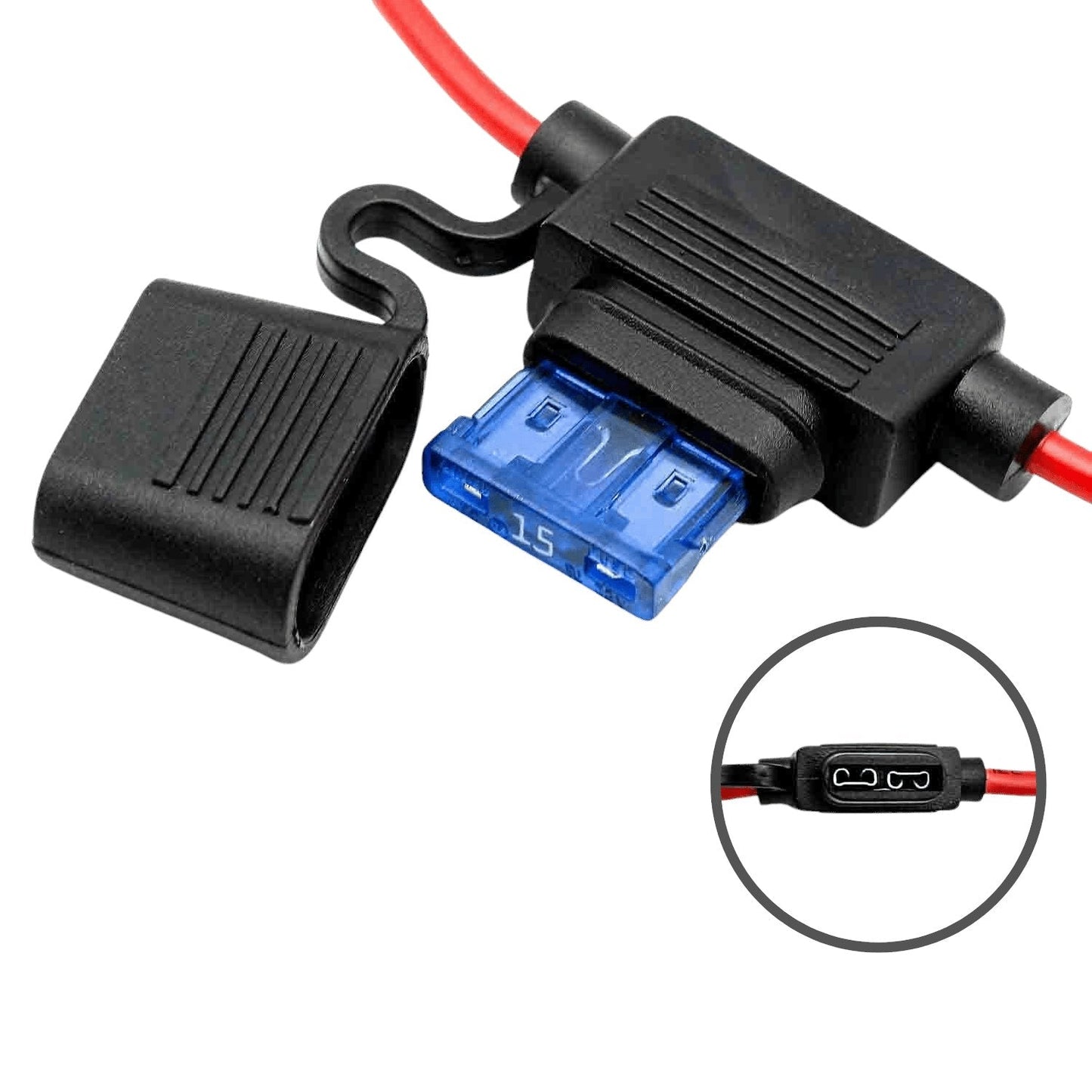 Exotronic Inline Standard Blade Fuse Holder | 10AWG Tinned Copper