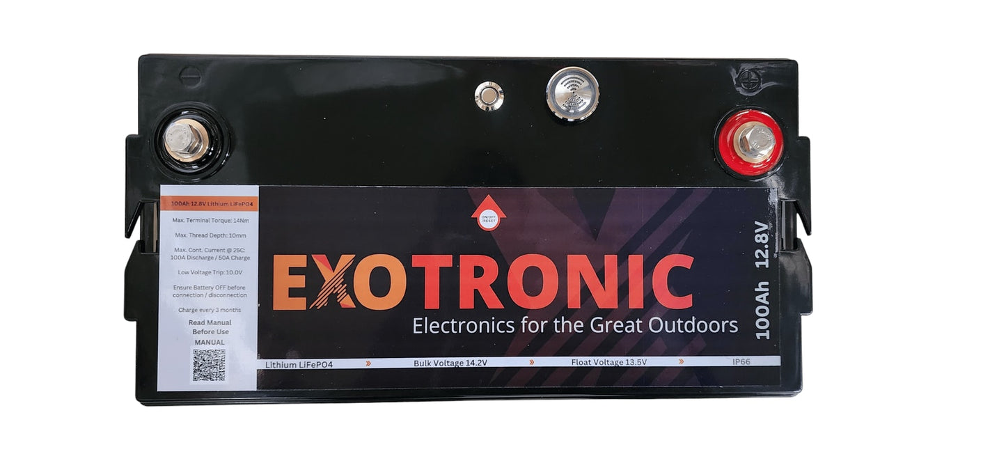Exotronic 12V 100Ah Smart Bluetooth Lithium Battery