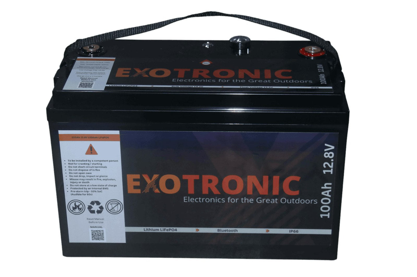 Exotronic 12V 100Ah Smart Bluetooth Lithium Battery