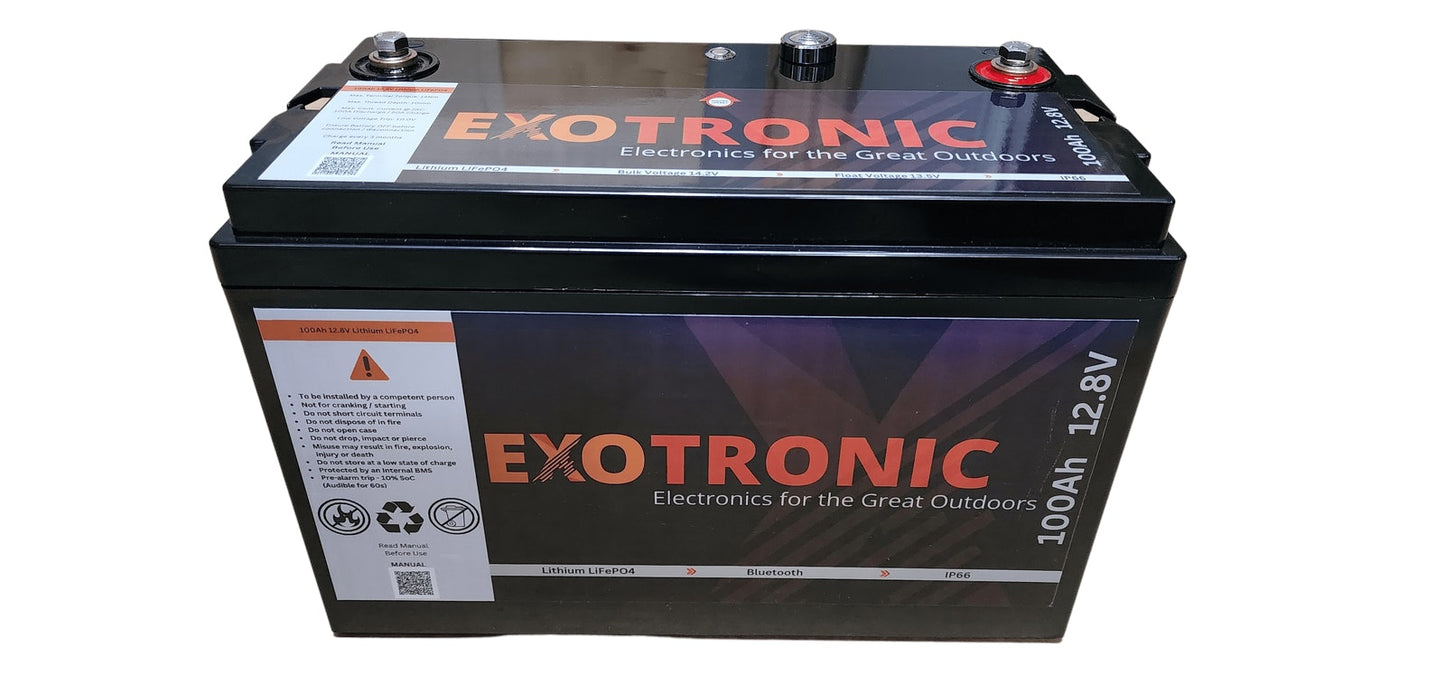 Exotronic 12V 100Ah Smart Bluetooth Lithium Battery