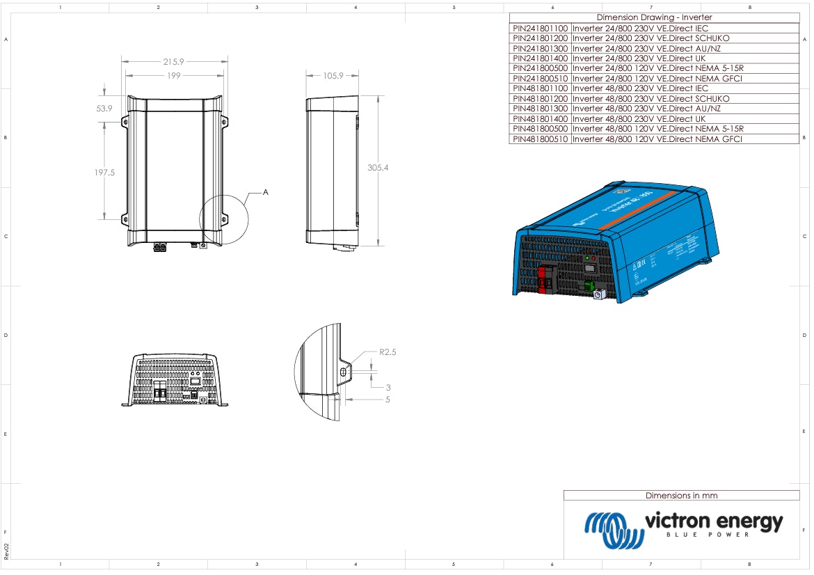 Victron 24V 800VA Phoenix Inverter 24/800 VE.Direct AU/NZ