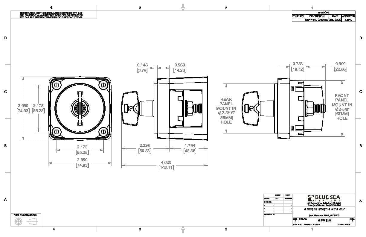 Blue Sea Battery Switch 300A On/Off w/Key Red