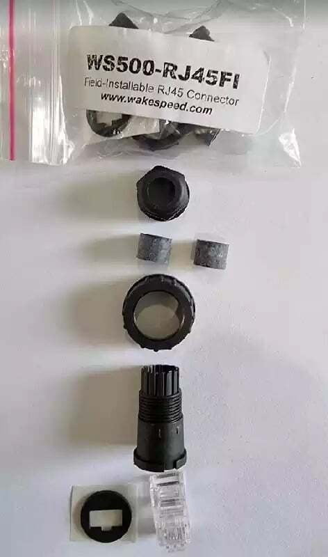 Wakespeed field installable waterproof RJ45 connector for WS500 CAN jacks