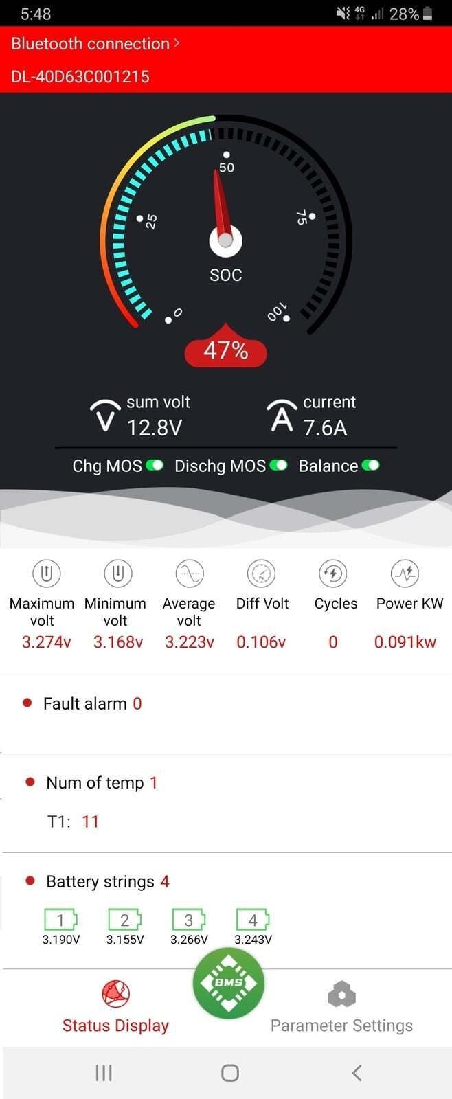 Daly Smart LiFePO4/Lithium 4 Cells (4S) 12V(12.8V) 250A BMS - Bluetooth & Balancing