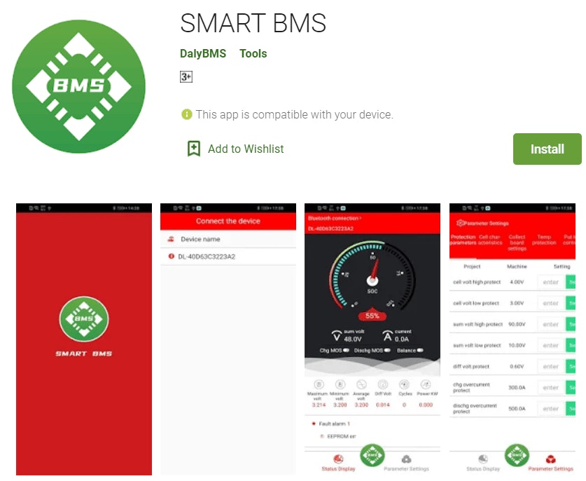 Daly Smart LiFePO4/Lithium 4 Cells (4S) 12V(12.8V) 250A BMS - Bluetooth & Balancing