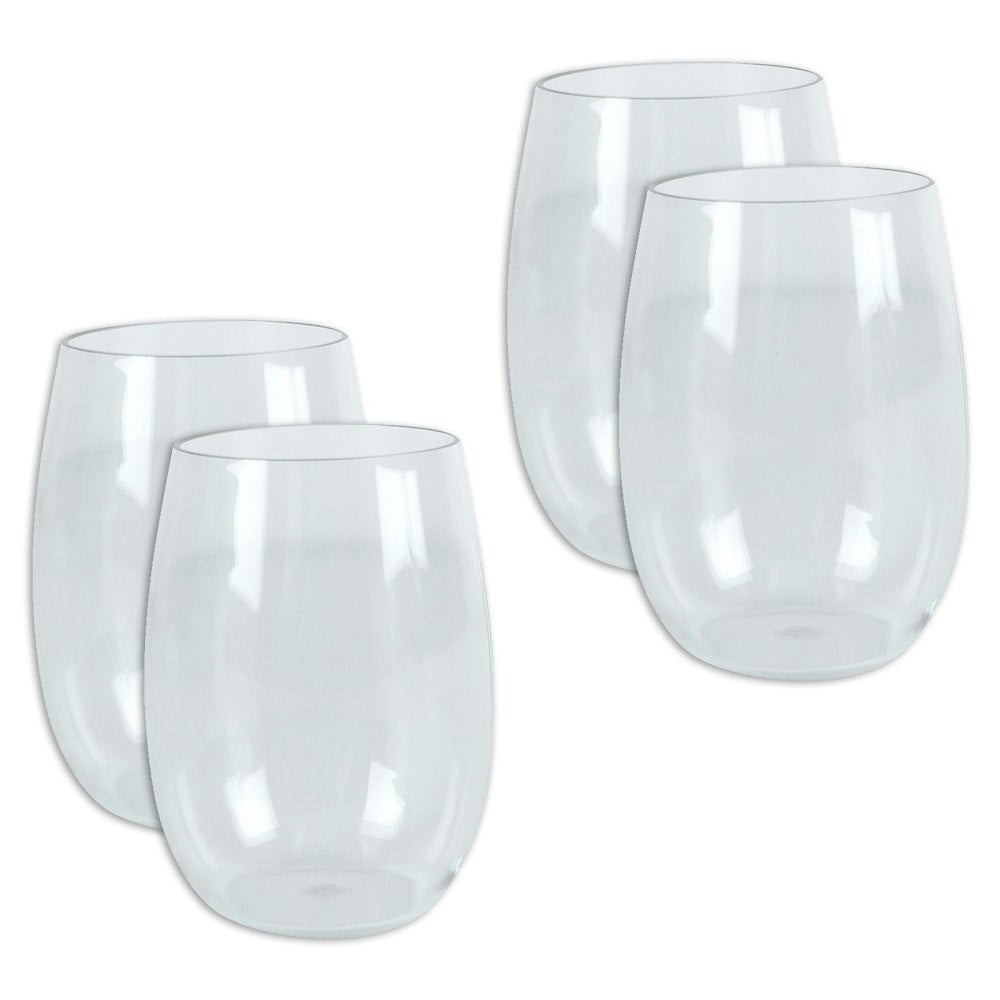 4pc Wildtrak Tritan Stemless Plastic 444ml Wine Glass Outdoor Camping Drink Cup