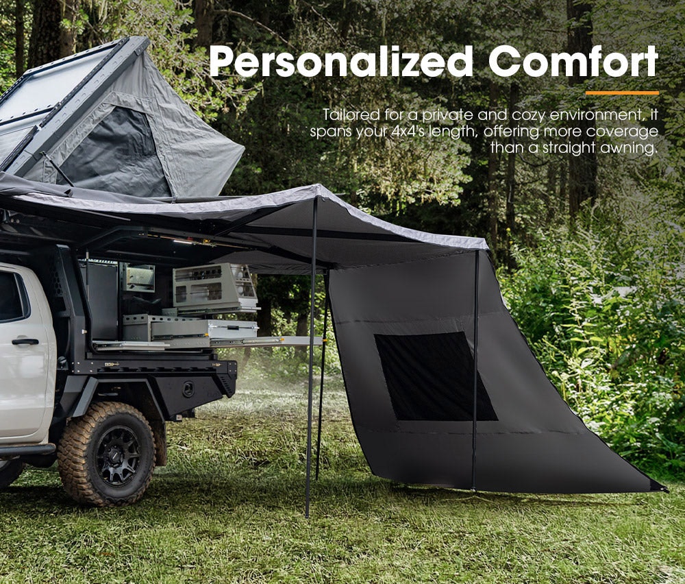 San Hima 270° Awning With Side Wall Free-Standing Car Extension Sunshade