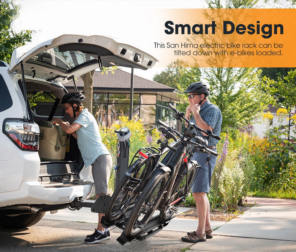 SAN HIMA Bicycle Carrier 2 E-Bike Rack Bike Car Rack  2" Hitch Mount Steel 4x4