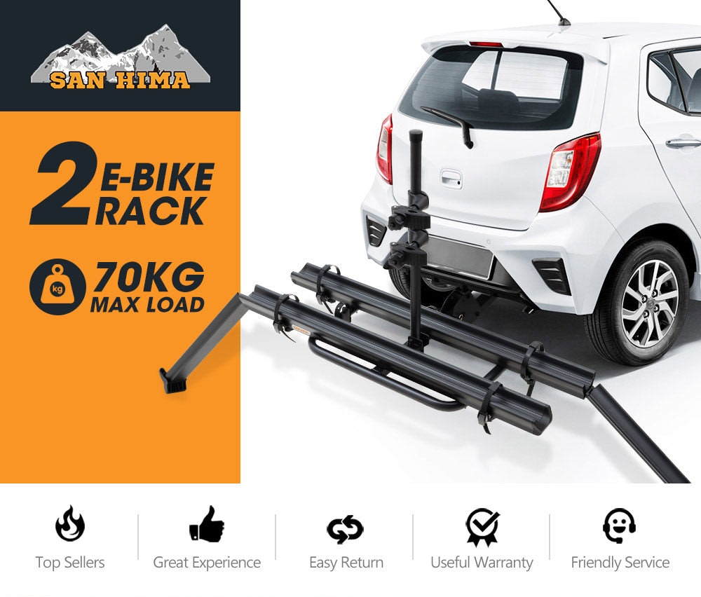 SAN HIMA Bicycle Carrier 2 E-Bike Rack Bike Car Rack  2" Hitch Mount Steel 4x4