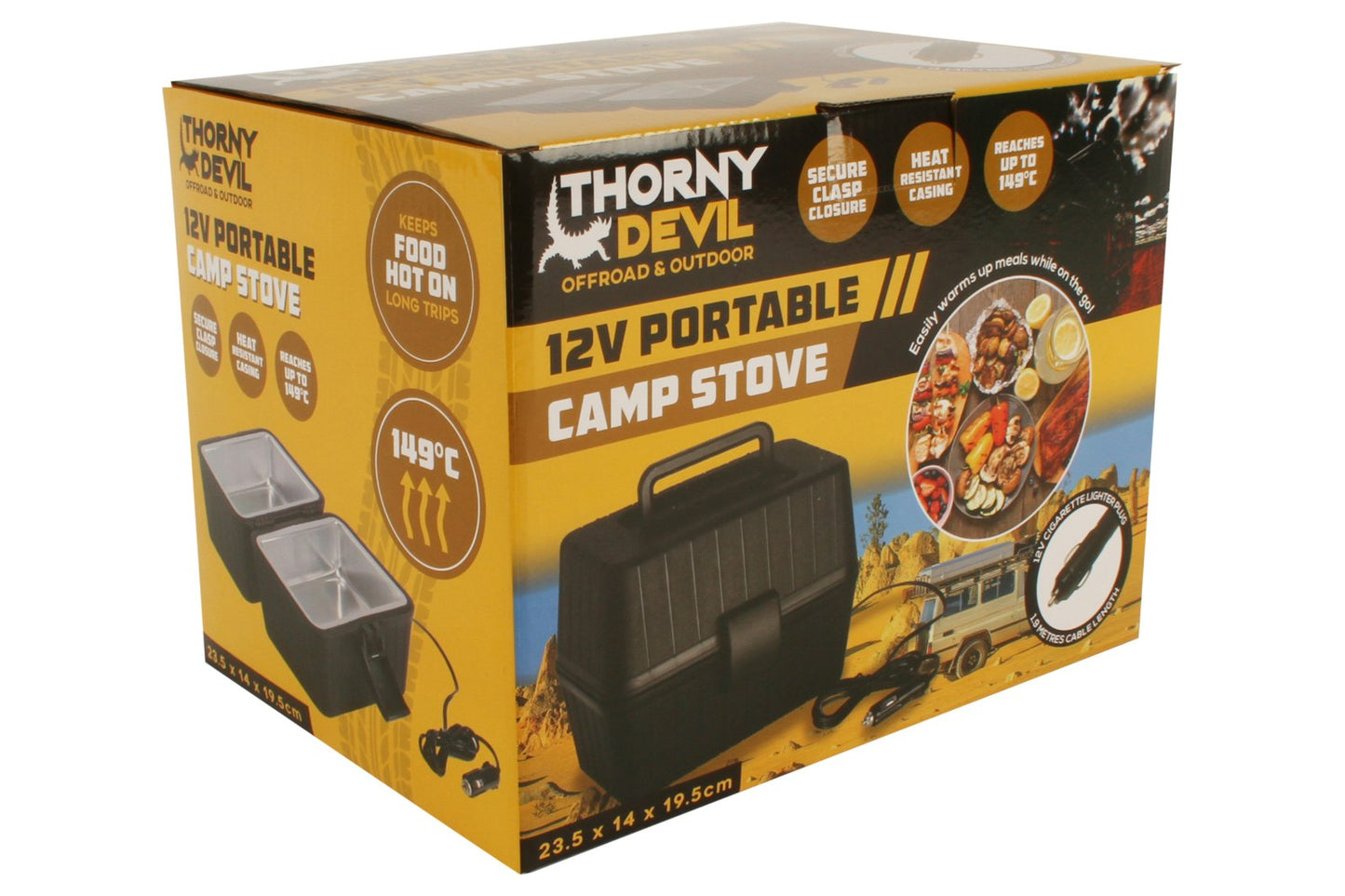 Thorny Devil 12V/24cm Portable Camp Oven Stove Outdoor Camping Food Warmer Black