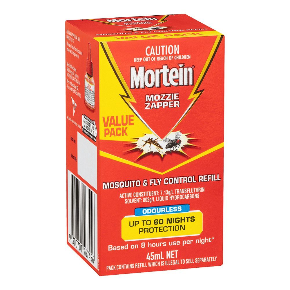 2x Mortein 45ml Mosquito & Fly Control Refill Odourless for Mozzie Zapper/Killer