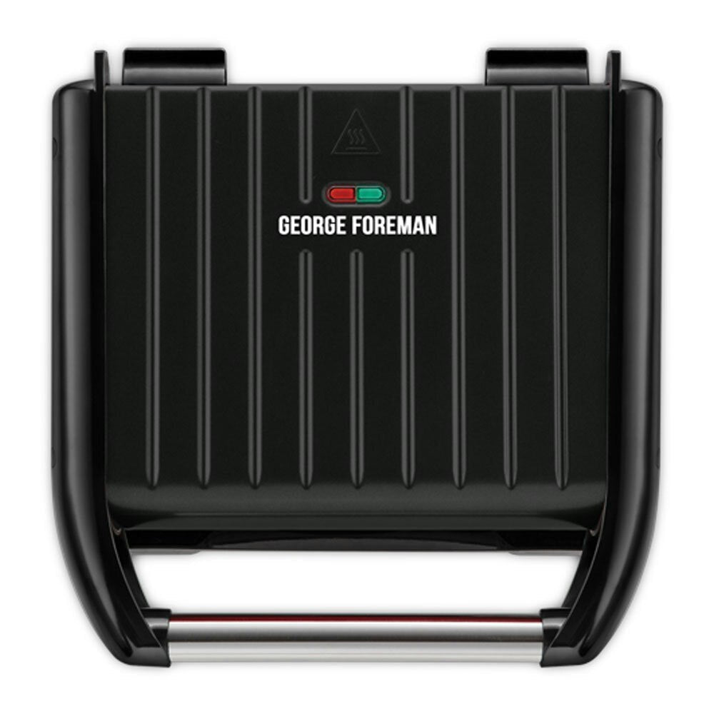 George Foreman 33cm Family Electric Steel Grill Press Non Stick Food Cooking