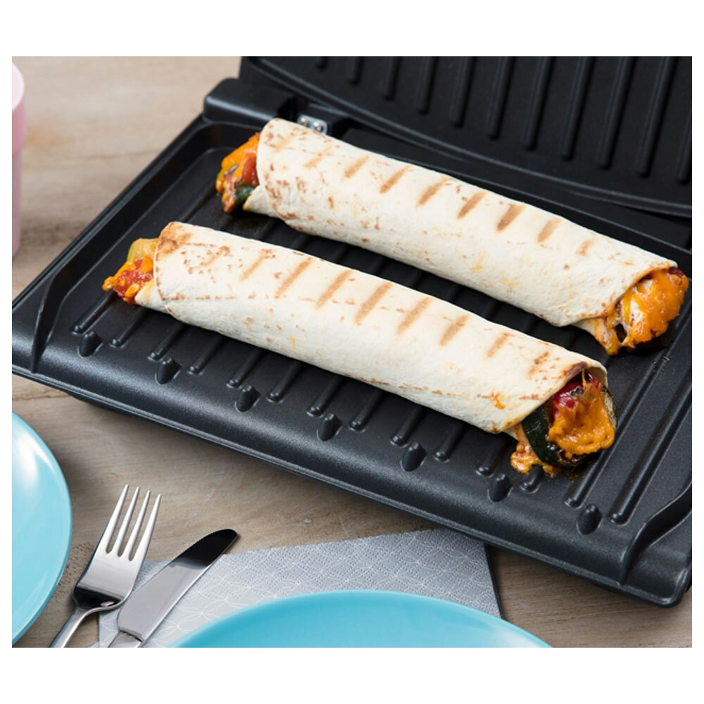 George Foreman 33cm Family Electric Steel Grill Press Non Stick Food Cooking