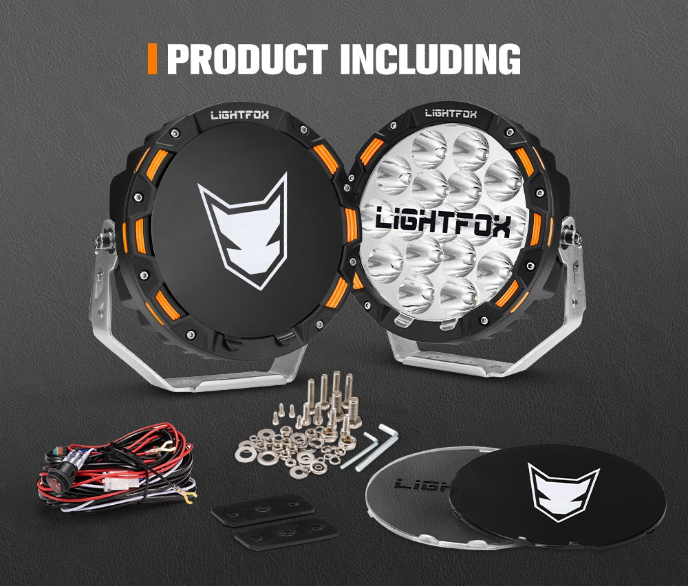 LIGHTFOX 7inch OSRAM LED Driving Spot Lights 1Lux@816m(Pair) 12,603Lumens