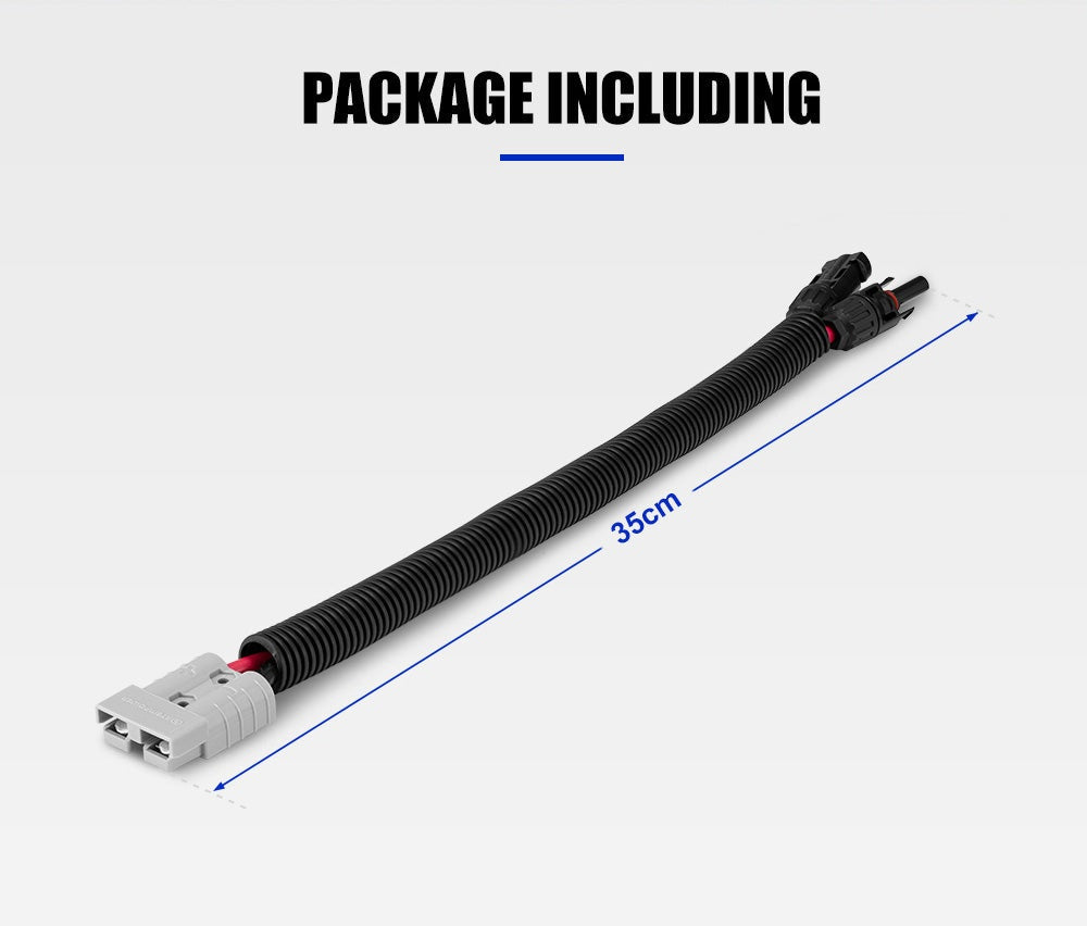 Atem Power 50A Anderson Style Plug To Solar Panel Connector 35cm Wiring Cable