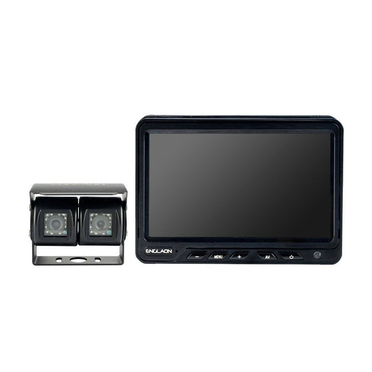 12V-36V 7" AHD Monitor DVR with Dual Reverse Cameras & 7m Cable for Caravan Truck Campervan