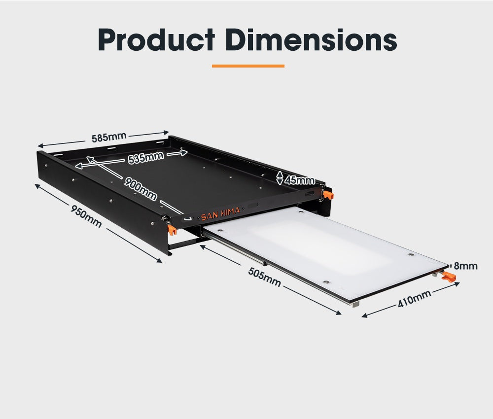 San Hima 95L Fridge Slide With Extendable Table Cutting&nbsp;Board 120KG Caravan Part
