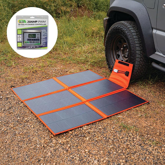 CAOS SOLAR 200W Solar Blanket with Bag + 20 AMP PWM Solar Regulator