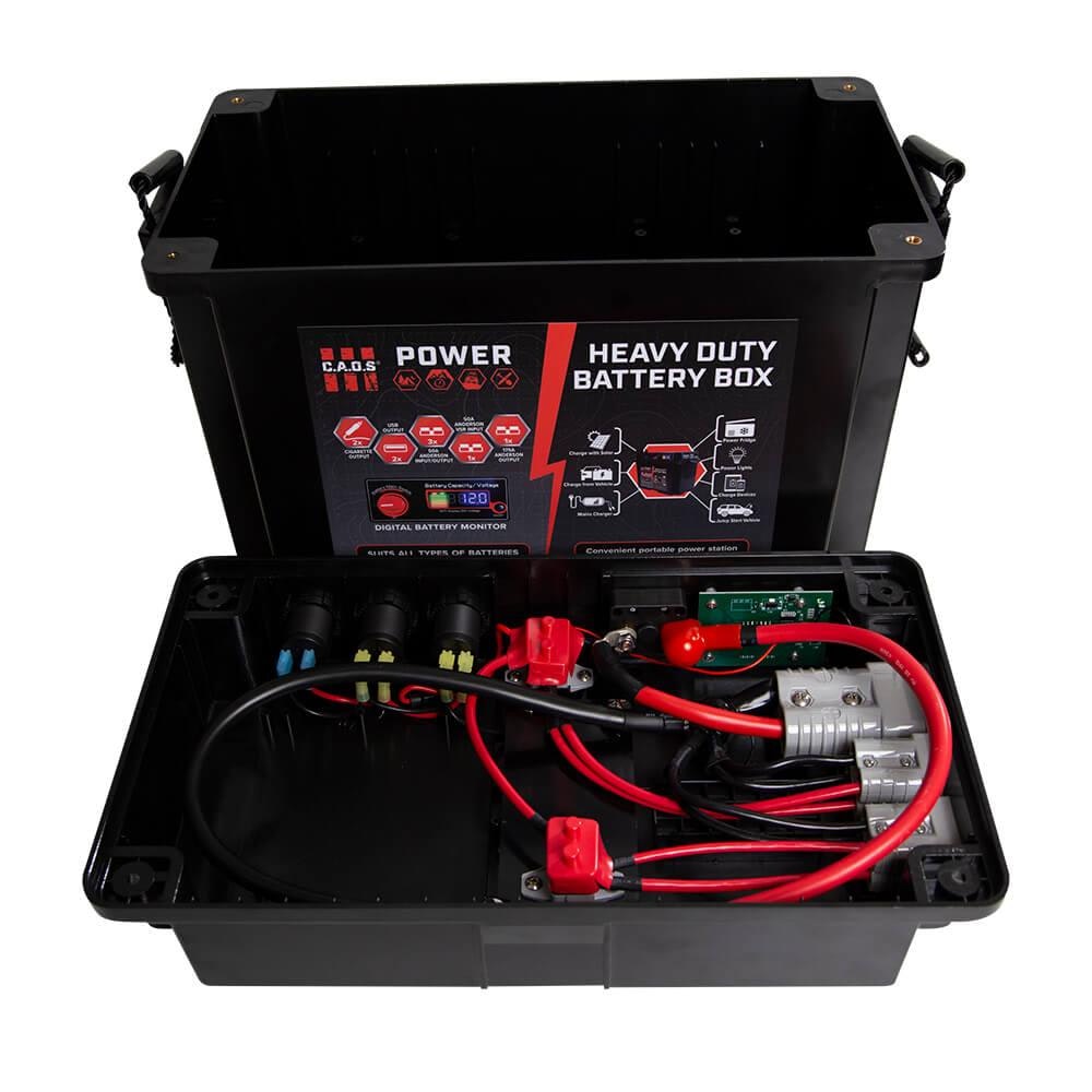 CAOS POWER HD Battery Box + Anderson to MC4 Solar Lead + 150A Watt Meter