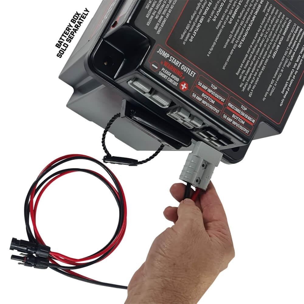 CAOS POWER HD Battery Box + Anderson to MC4 Solar Lead + 150A Watt Meter