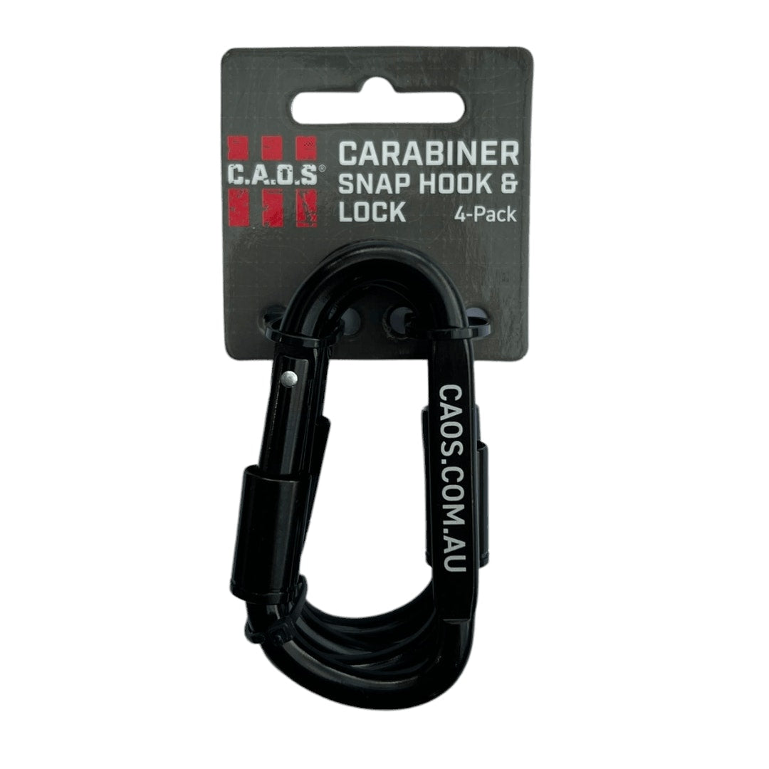 CAOS 4Pk Carabiner Snap Hook & Lock